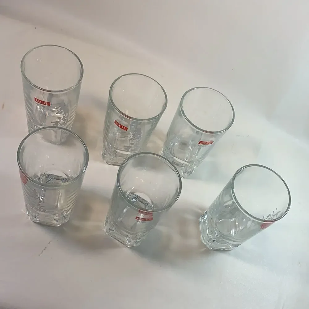 6 Japanese Bar Drinking Rocks Tumblers Glasses EUC